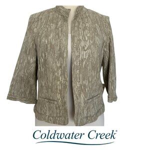 Coldwater Creek Jacquard Open Front Jacket Size Women's 14P